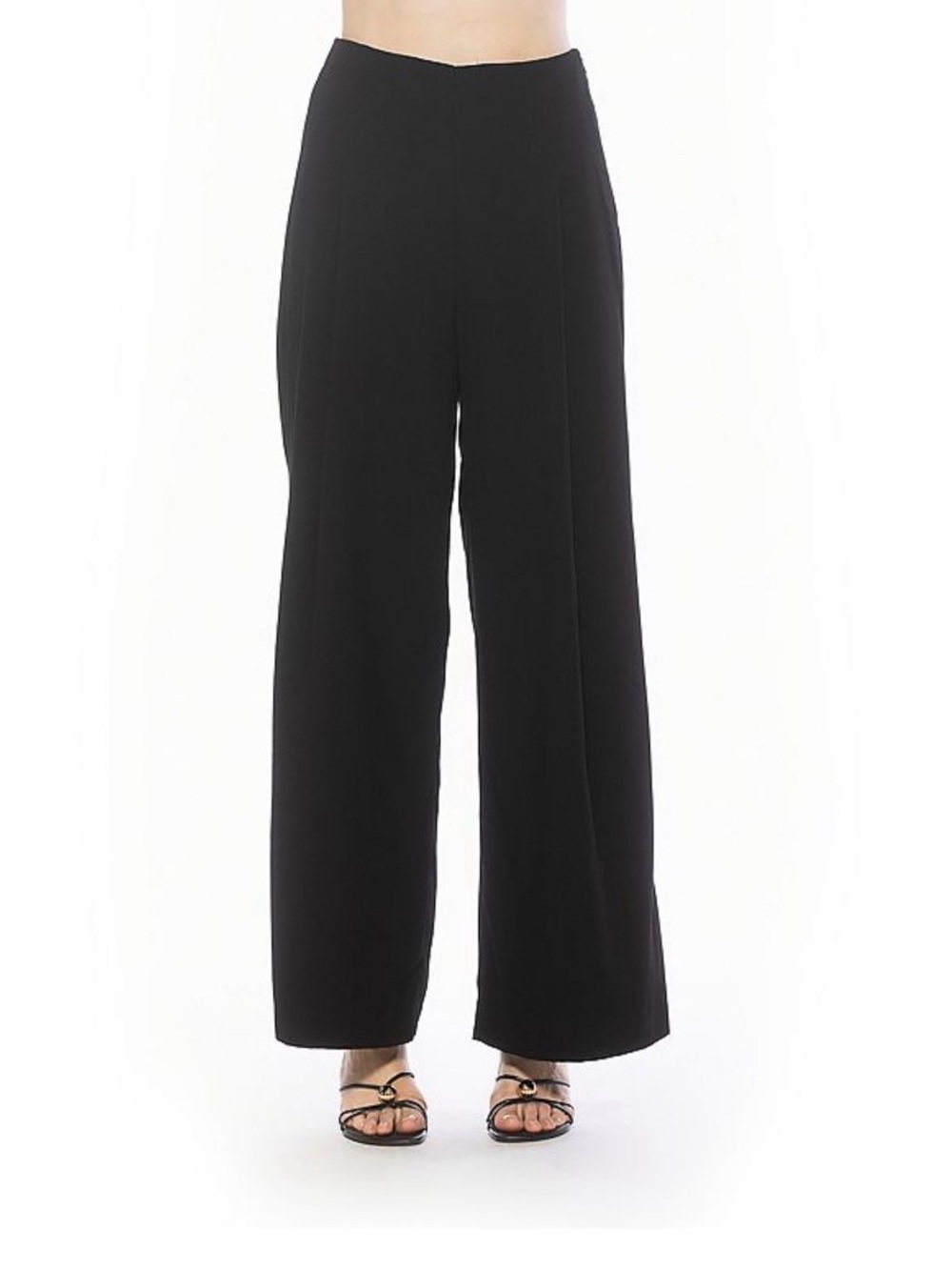 Alexia Admor Black Front Zip Pleated Super Wide-Leg High-Rise Dress Pants 8 NWT
